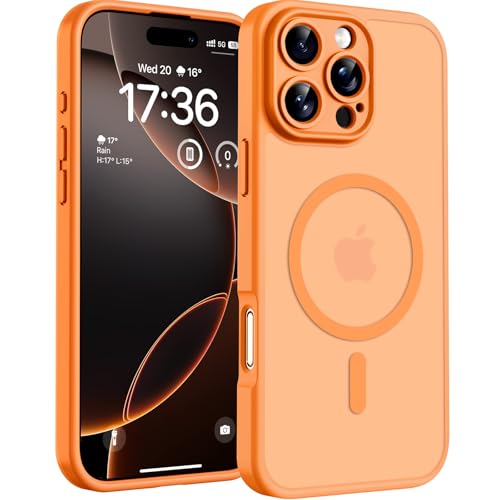 TOCOL for iPhone 16 Pro Max Case, Compatible with MagSafe, Orange