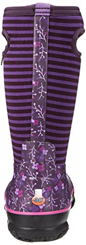 Bogs Kid's Classic High Waterproof Insulated Rubber Neoprene Rain Boot, Flower Stripe/Purple/Multi, 9 M Us Toddler #TOP2