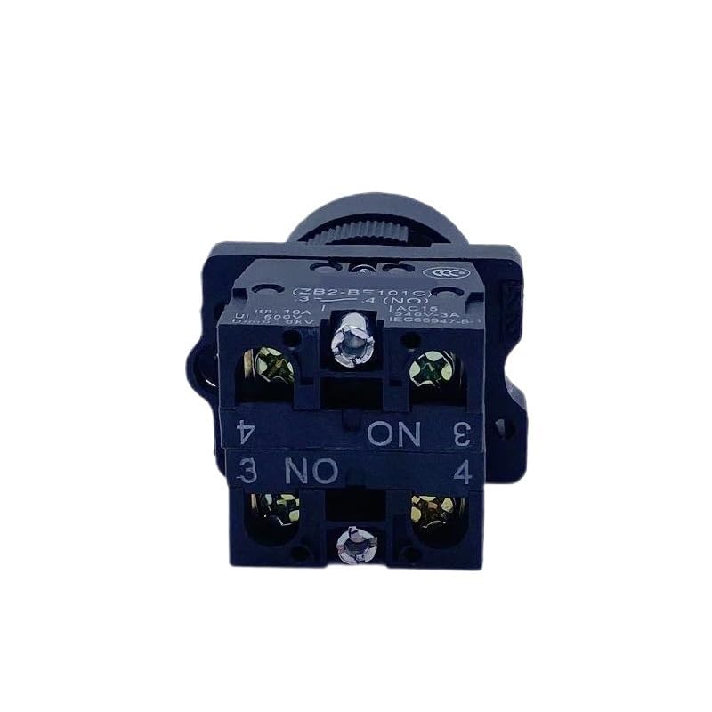 Perilla de interruptor rotativo eléctrico 10A 660V Negro 2/3 posiciones Botón selector Autoblocante Tipo fijo(3 Position 1NO1NC)