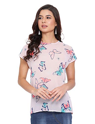 Image of oxolloxo Women Printed Short Sleeve Round Neck Regular Top