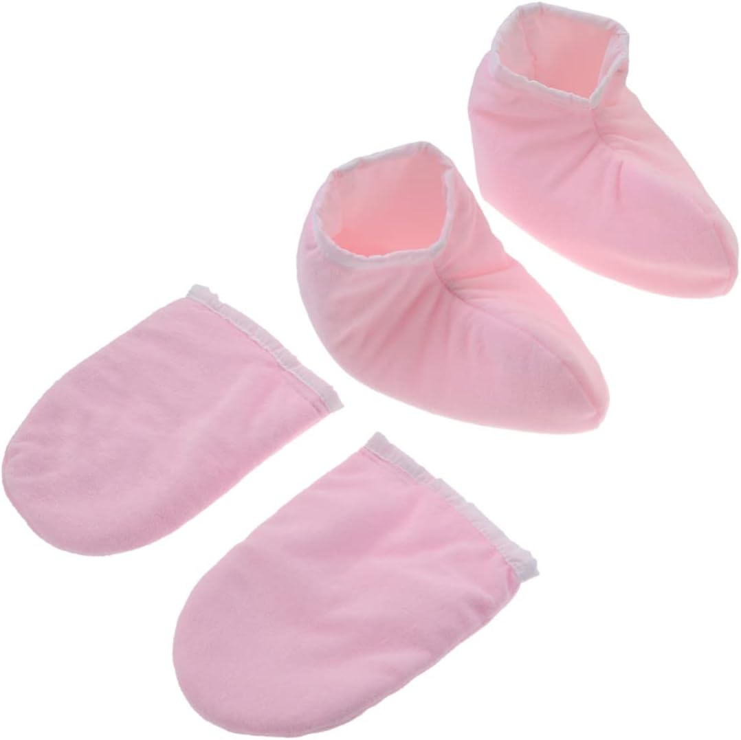 WOONEKY 2pairs Insulated Paraffin Mitts for Hand Cloth Gloves Moisturizing Liner for Nighttime Dry Skin Treatment