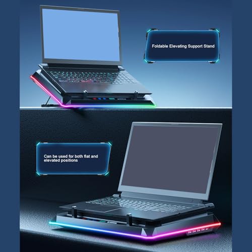 Base de enfriamiento para laptop Gaming RGB con ventilador industrial miniatura 3