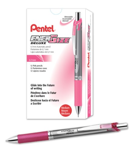 Porte-mines EnerGize 0.7 mm Pentel rose en lot de 12 pièces pour l'écriture
