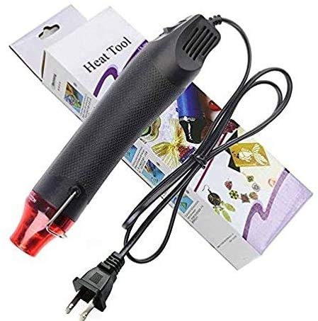Mini Heat Gun 300W 110V Portable Hot Air Gun for Small Projects - Electronics, Crafts, Beading, Melting, Embossing, Removing (Black Shell + Red Mouth)