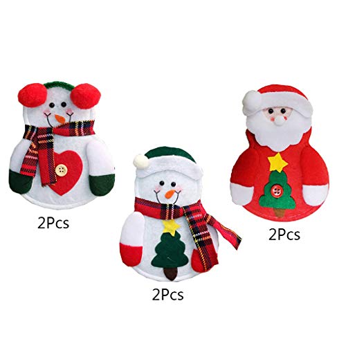 Preisvergleich Produktbild chenguId 6 stücke Besteckhalter Schneemann / Weihnachtsmann Weihnachtshalter Besteck Taschenmesser Tasche Geschirr Weihnachten Tischdekoration
