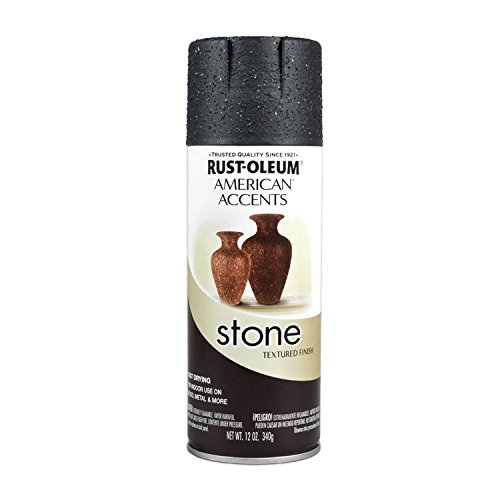 Rust-Oleum 7991830 American Accents Stone Effect Textured Spray Paint (Black Granite - 340 Grams)