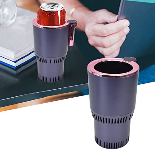 Topyond Intelligent Car Cup Warmer Digital Display Dark Purple Smart Car Cooling Cup Keep Your Drinks Hot or Cold Portable Car Cup Holder for Milk Tea, Canned Drinks