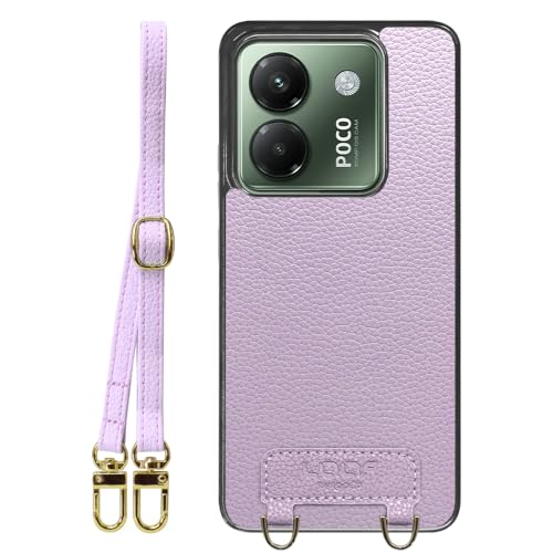 LOOF LUXURY-SHELL SHOULDER �{�v ���U�[ �X�}�z�P�[�X for POCO M7 Pro 5G �p �P�[�X �J�o�[ �X�g���b�v�z�[�� �V�����_�[ �X�g���b�v �X�}�z�V�����_�[ �V���v�� �ϏՌ� ���^ �y�� leather [���x���_