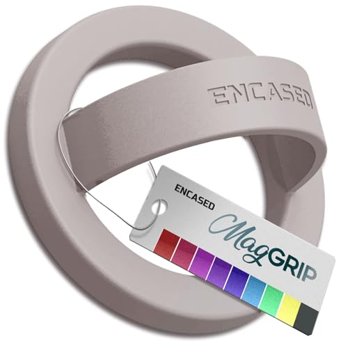 Encased Magnetic Phone Grip Holder (Compatible with MagSafe) Thin Silicone Finger Loop Ring for...