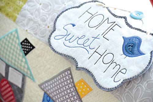 Kimberbell Bench Pillow: Home Sweet Home Machine Embroidery Design Cd, Completed Size: 16 X 38”, Includes: 9 Files + Svg, Step-By-Step Instructions For Beginners To Advanced, 5 X 7” Hoop Size #TOP5