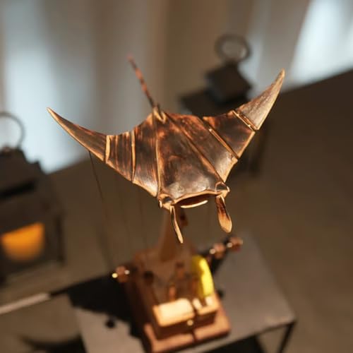 Image of Artisan Wooden Manta Ray Automaton, Upgraded Version Handmade Wooden Electric Bionic Manta Ray Ornament