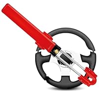 GADLANE Lenkradkralle Für Auto - Twin Bar Hohe Sichtbarkeit Abschreckung Lenkradschloss für Auto, Van, Wohnwagen - Mit 2 Schlüssel - Lenkradsperre Auto Diebstahlschutz (Rot)