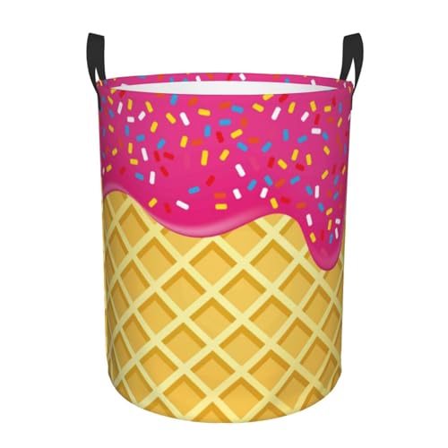 Cestos Para La Colada Helado Rojo Cesta De Lavandería Ligero Cubo Para Ropa Impermeable Cesto De Ropa Sucia Para Apartamento Habitación Infantil Lavandería 40X50Cm