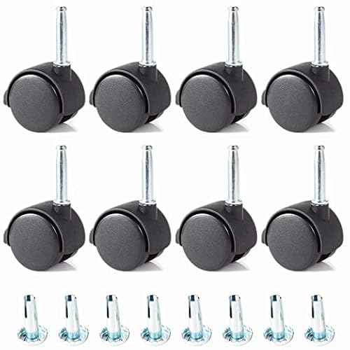 STOREX 8 X 360 Degree Rotated Win Wheels Castors With Inserts For Divan Bed Base Sofa Settee Office Chair (Black)