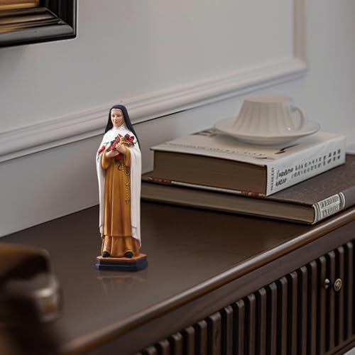 Estatua católica de San Teresita de Lisieux en resina 8.2x2.4x2.2 pulg miniatura 6