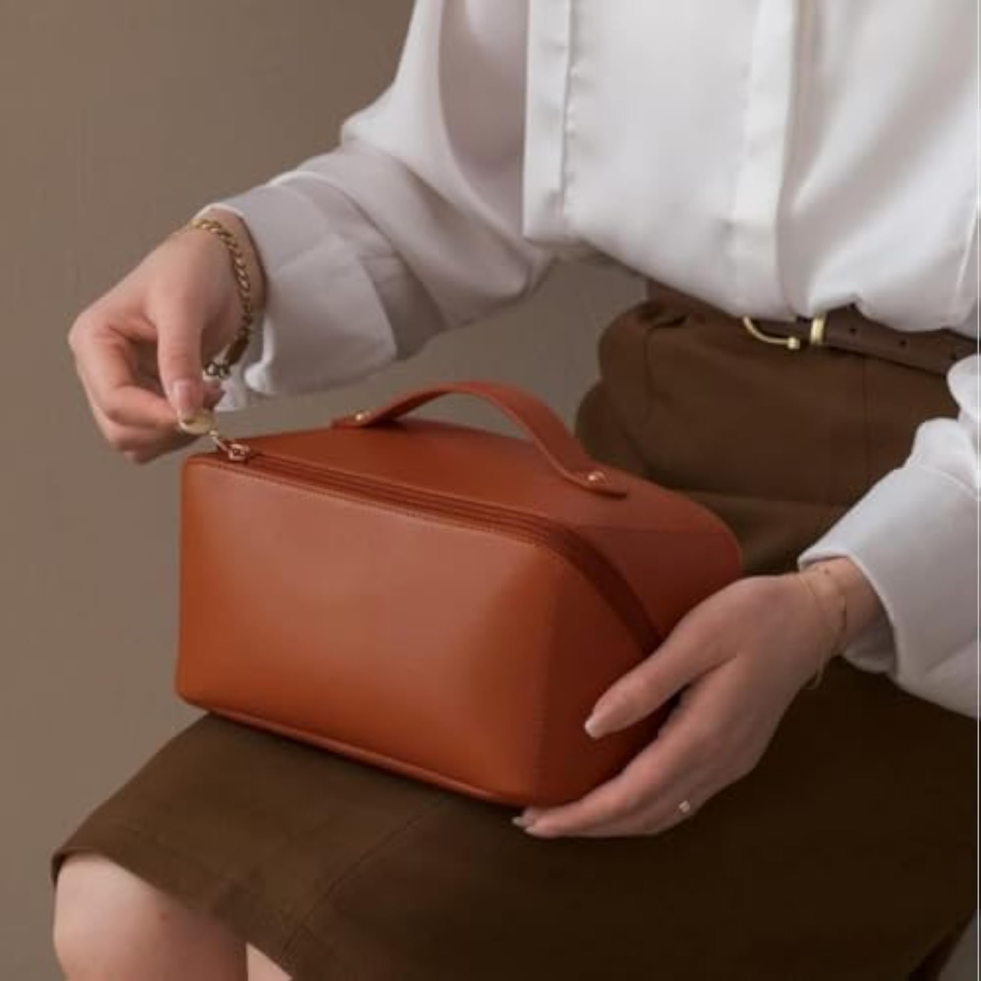 Cosmetic Travel Organizer, Makeup Pouch with Handle