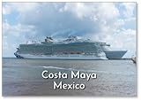 taille bateau costa fascinosa Dimensions : 53 x 80 mm Costa Maya - Quintana Roo - Mexique - 16 mars 2023 - Bateaux de croisière, design 4, aimant de réfrigérateur