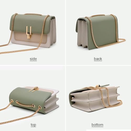 Color-Block Crossbody Bags for Women Purse Square Flap Leather Shoulder Bag Cute Designer Handbags Leather Handbag for Women4