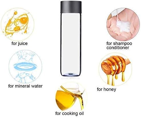 6-Pack Bulk Empty Plastic Juice Or Water Bottles with Caps Reusable 400ml Durable Smoothie [Bottle]s with Black Lids Great Calming great for [Sensory] Crafts - Image 4