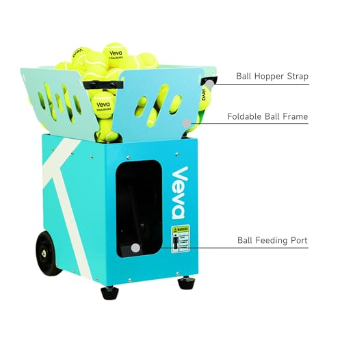 image for Veva,Tennis Ball Machine, 62MPH Speed, 120+ Ball Capacity, 28 Customiz