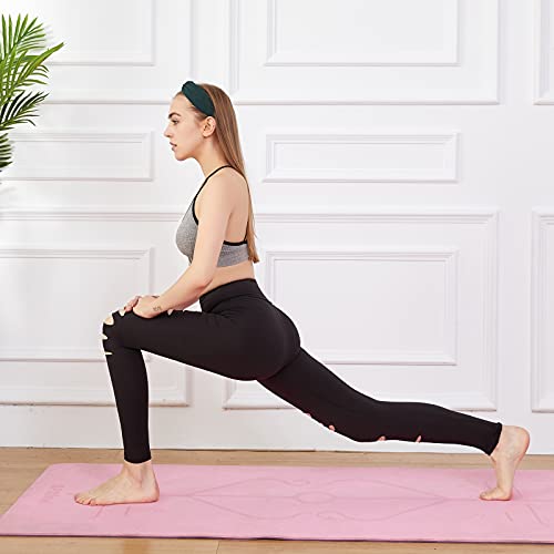 Larora Ripped Leggings For Womens, High Waisted Leggings For Women, Cutout Workout Running Fabletics Yoga Pants Suitable For Athletic,Tummy Control (Black, Medium) #TOP1