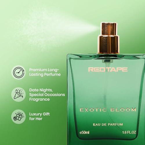 Image of Red Tape Exotic Bloom Eau De Parfum for Women 50ML | Long-Lasting Luxury Perfume | Fragrance Spray | Premium Scented Gift for Her