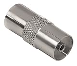 Hama Antennen Adapter (Koax Kupplung auf Koax Kupplung, geschirmt, Metall) silber