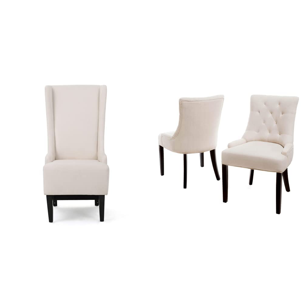 Christopher Knight Home Callie Fabric Dining Chair, Beige, 23.25" x 28.