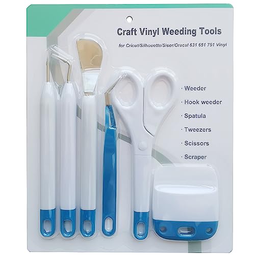 Craft Wieden Gereedschap voor Vinyl, 6 Stuks Craft Vinyl Wieden Tool Kit, Basic Tool Set voor Silhouet Cameo Crafting en DIYs (Pauw Blauw)