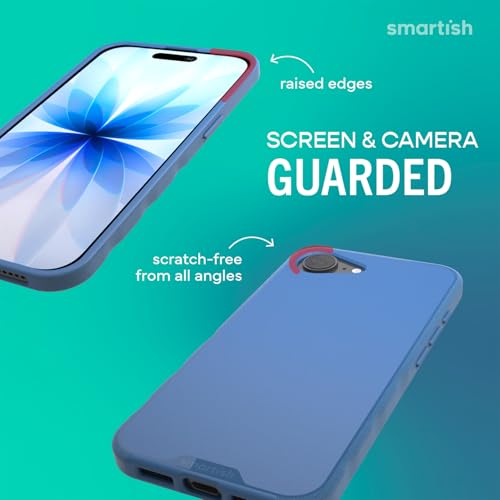 Smartish® iPhone 17e/16e MagSafe Case - Gripmunk Magnetic Slim Case [Lightweight + Protective] Drop Tested Thin Grip Cover with Microfiber Lining for Apple iPhone 17e/16e - Blues on the Green by Smartish - Used condition - Image 5