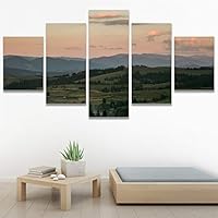 SIGNWIN 5 Panel Canvas Wall Art Mountainscape for Home Decorations Ready to Hang - 60