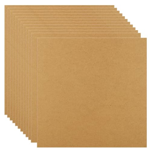 ACXFOND 24 Pack 12 x12 MDF Boards - 1/8 Thick Boards for Crafts Medium Density Fiberboard Unfinished Wood Art Boards Blank Wooden Blocks Chipboard Panels for DIY Crafts Painting Engraving