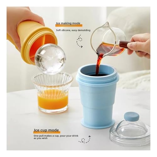 Vaso plegable con molde para hielo de silicona portátil miniatura 5