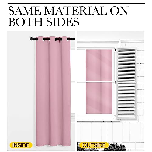 Image of NICETOWN Window Curtain Panels, Thermal Insulated Solid Grommet Blackout Draperies /Drapes for Basement (Crystal Pink, 1 Pair, 29 by 45-inch)