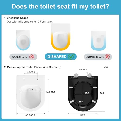 Abattant WC forme D silencieux pour supprimer les bruits de lunette qui claque