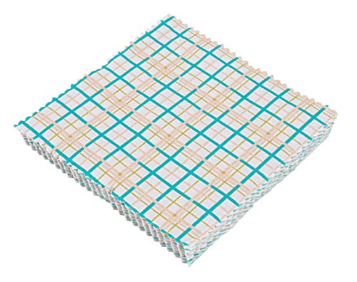 Coton quilting carres coupons pre-coupes pour patchwork facile aqua bleu