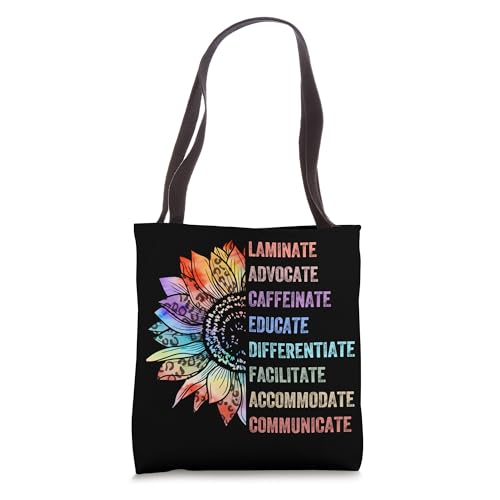Sped Teacher Caffeinate Advocate Laminate Educate Teacher Tote Bag