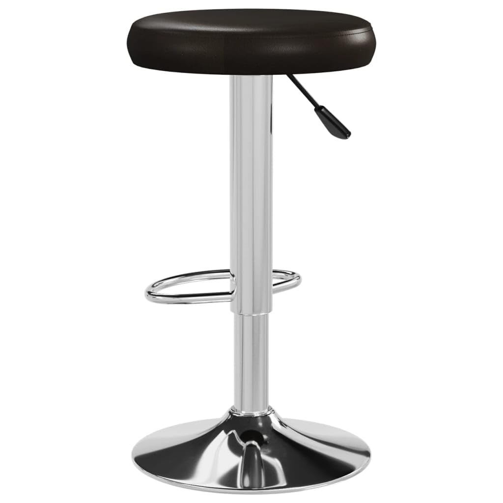 Taboret barowy 2 sztuki, brązowy, sztuczna skóra, z regulacją wysokości, obrotowy z podnóżkiem, do kuchni, lady, lady, gastronomii, salonu