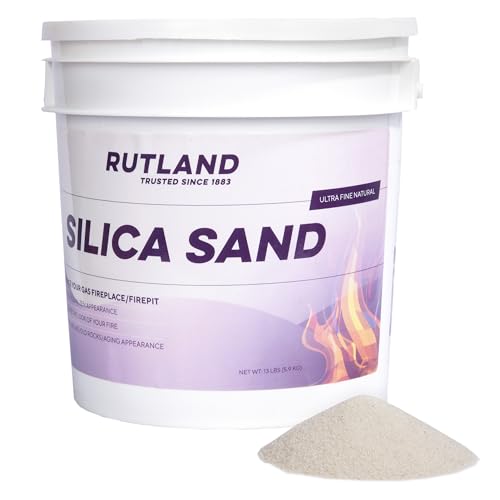 Rutland Silica Sand Decorative Fireplace Sand Base Layer Filler for Gas Log Fireplaces 13 lb Pail Natural