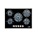 Cata Placa Cristal Gas L 7005 CI 5 Quemadores Gas Ancho 70 cm Potencia 10,9 kW Parrilas Hierro Fundido Inyectores Incluidos Encendido Electrónico 51 x 70 cm Color Negro