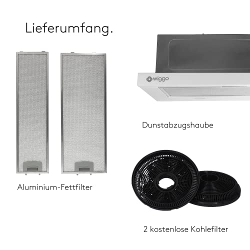 Dunstabzugshaube 60 cm Wiggo WE-632R mit LED-Beleuchtung