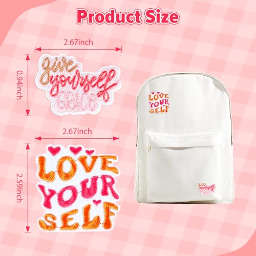 Positive Affirmations Iron On Patches for Hats Cute17 Pcs Embroidered Patch for Girls, Heat Press Inspirational Words for Backpacks/Jackets/Bags DIY Decoration