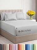 Extra Deep Queen Sheet Set - 6 Piece Breathable & Cooling Sheets - Hotel Luxury Bedding Set w/18-24 Inch Extra Deep Pockets - Easy Fit - Super Soft, Wrinkle Free and Comfy - French Grey, Queen Size
