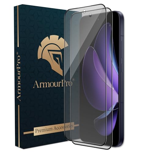Image of ArmourPro Military Grade Matte Anti-Glare Tempered Glass Screen Protector for OPPO Reno 13 (6.59 Inch) With Edge-to-Edge Protection Coverage and Easy Installation Kit | Black (Pack of 2)