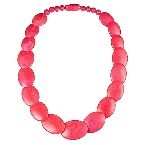 ZAVANA Gros Collier Fantaisie Rose pour Femme, Collier Plastron Rose Bonbon fait Main, Long de...