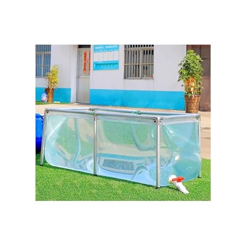 Genérico Estanque de Peces de Lona Transparente, Piscina elevada de PVC Transparente de 1,3 mm de Grosor para niños, Tanque de Agua de Emergencia de fácil observación para cría de koi, tamaño Persona
