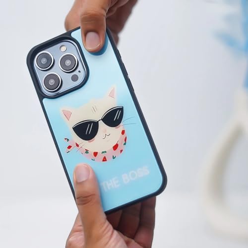 Image of PEEPERLY Back Cover Case for iPhone 13 Pro Max Scratch Resistant Anti-Slip TPU Shockproof Protective Durable Dapper Cat Boss Attitude Case for Girls & Women(Pattern1)