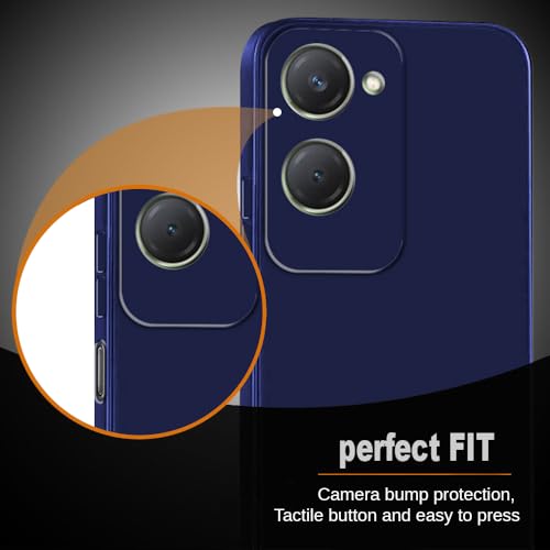 Image of Back Cover for Vivo T3 Lite 5G | Full Camera Protection | Premium Liquid Silicon Case | Flexible Bumper Case for Vivo T3 Lite 5G /Y18 4G /Y18e 4G /Y28s 5G /Y28e 5G /Y03 4G /Z9 Lite 5G (Dark Blue)