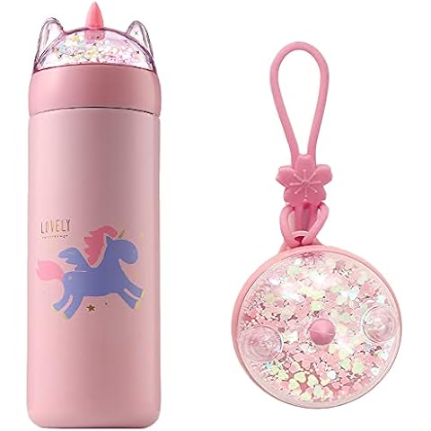 KINIA Unicorn Glitter Kids Water Bottle Cover