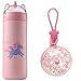 KINIA 12 Oz Unicorn Glitter 18/8 Stainless Steel Double Wall Vacuum Insulated Kids Water Bottle ~ Leak Proof with BPA Free Multi-Color Sparkling Glitter Top (Unicorn Pink)